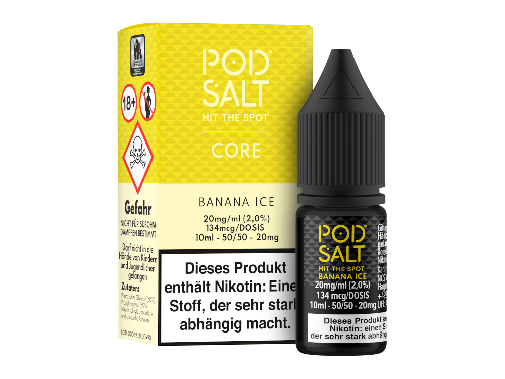 Pod Salt Core - Nikotinsalz Liquid - Banana Ice - 20 mg/ml