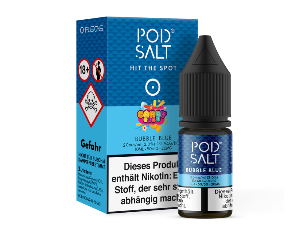 Pod Salt Fusion - Bubble Blue - Nikotinsalz Liquid - 20 mg/ml