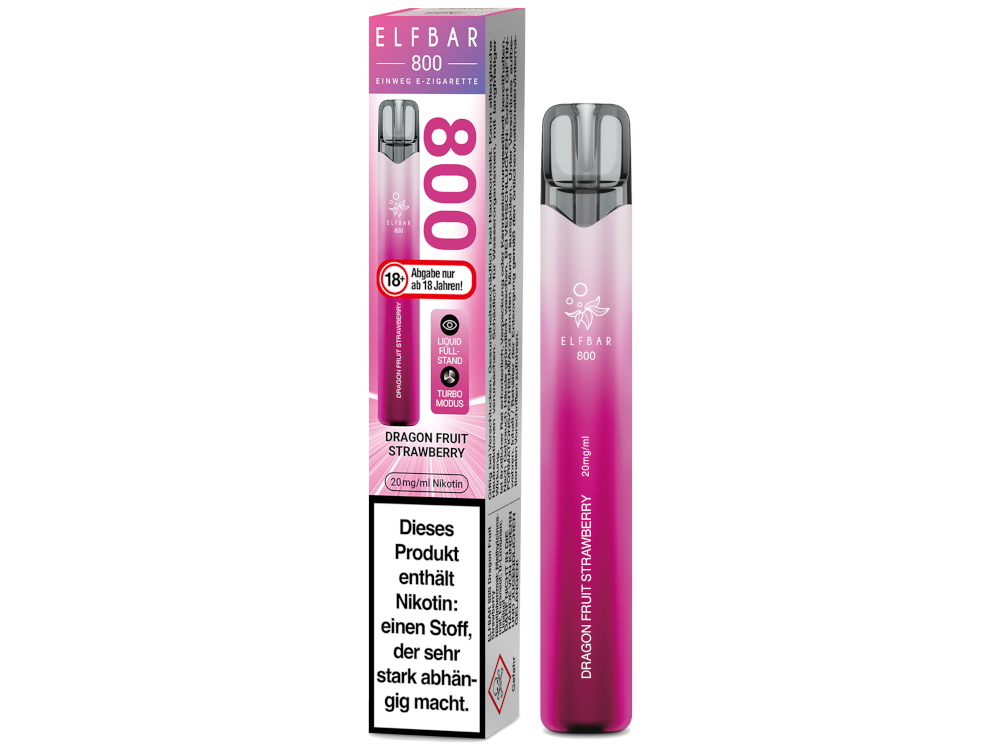 Elfbar 800 Einweg E-Zigarette - Prefilled - Dragon Fruit Strawberry - 20 mg/ml