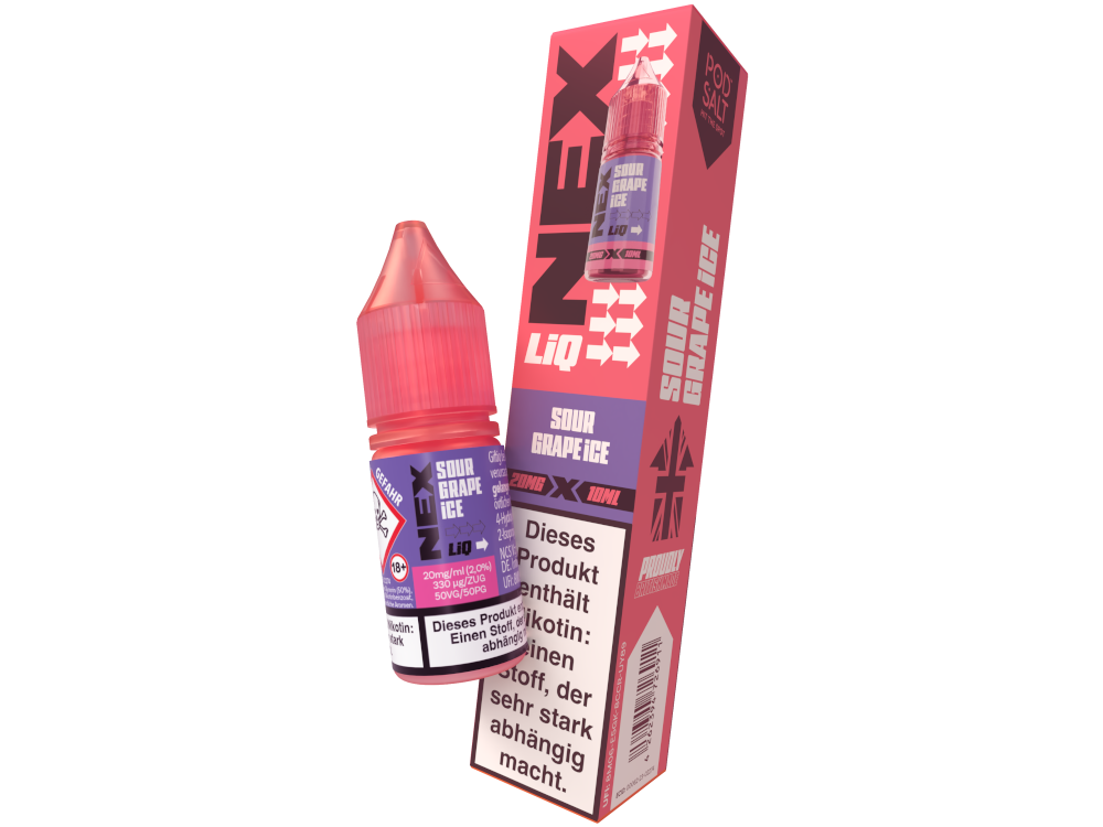 Pod Salt - NexLiq - Nikotinsalz Liquid - Sour Grape Ice - 20 mg/ml