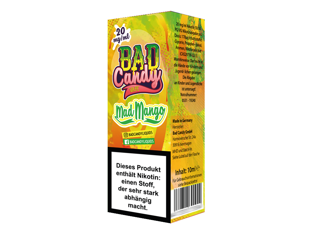 Bad Candy Liquids - Mad Mango - Nikotinsalz Liquid - 20 mg/ml