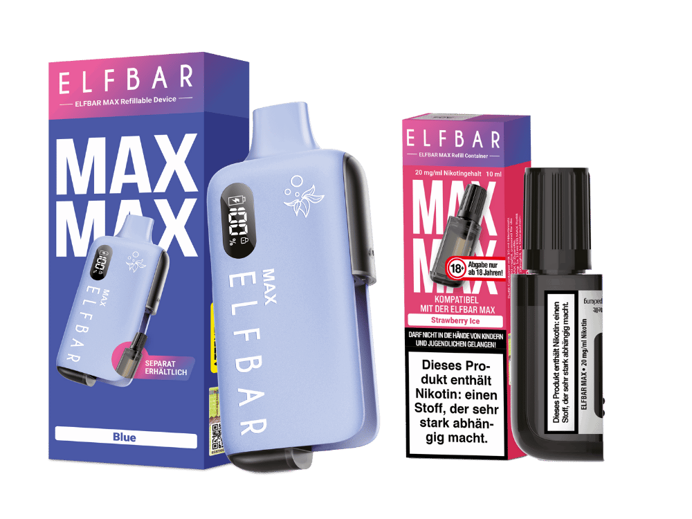 Elfbar Max Set inkl. Liquid Pod - Blue - Strawberry Ice