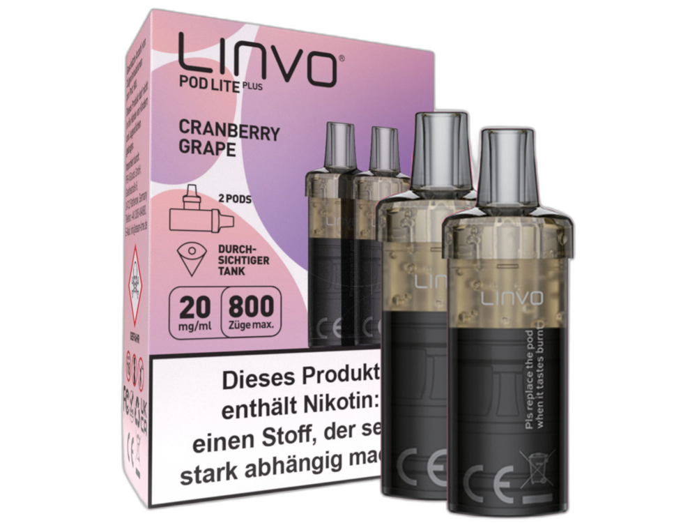 Linvo - Pod Lite Plus Cartridge Cranberry Grape 20 mg/ml (2 Stück pro Packung)