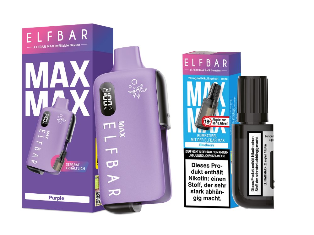 Elfbar Max Set inkl. Liquid Pod - Purple - Blueberry