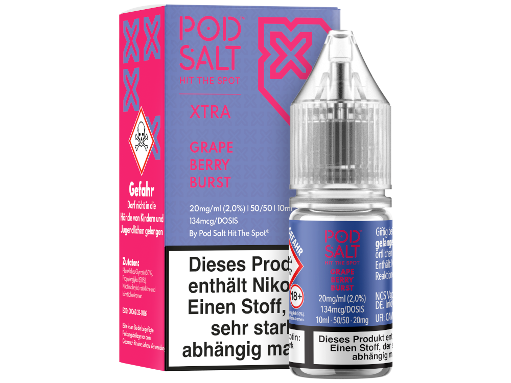 Pod Salt X - Nikotinsalz Liquid - Grape Berry Burst - 20 mg/ml