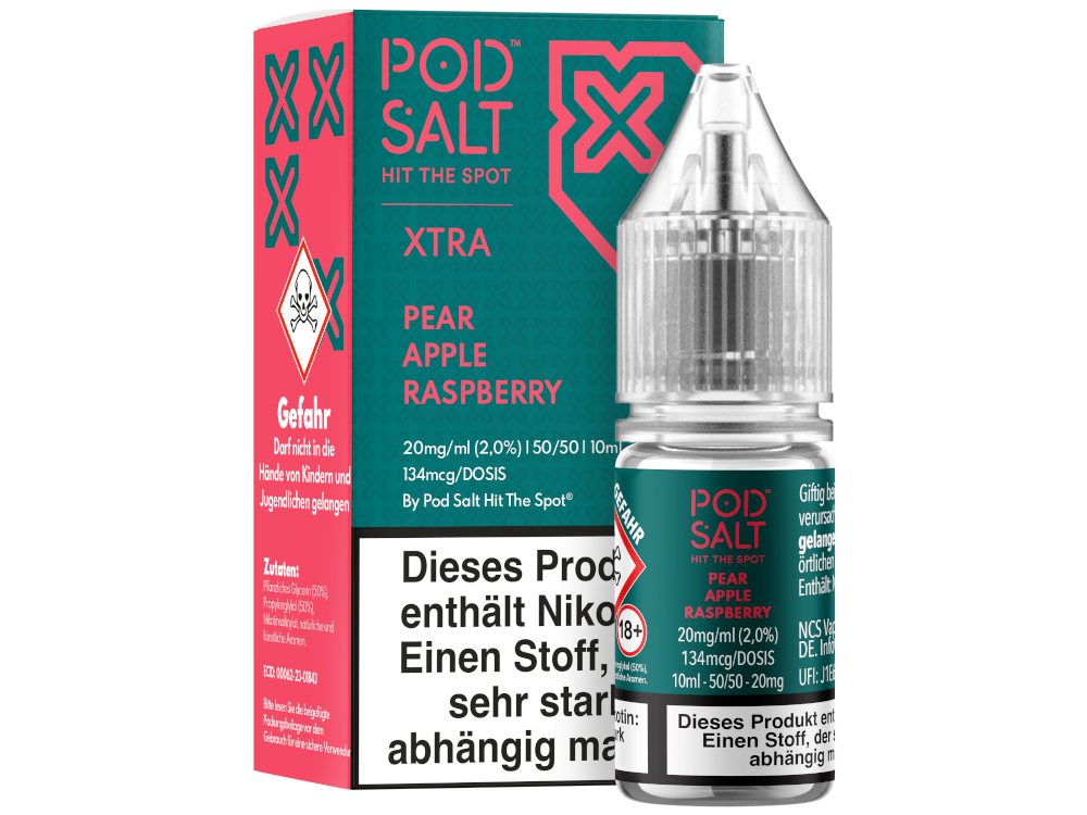 Pod Salt X - Nikotinsalz Liquid - Pear Apple Raspberry - 20 mg/ml