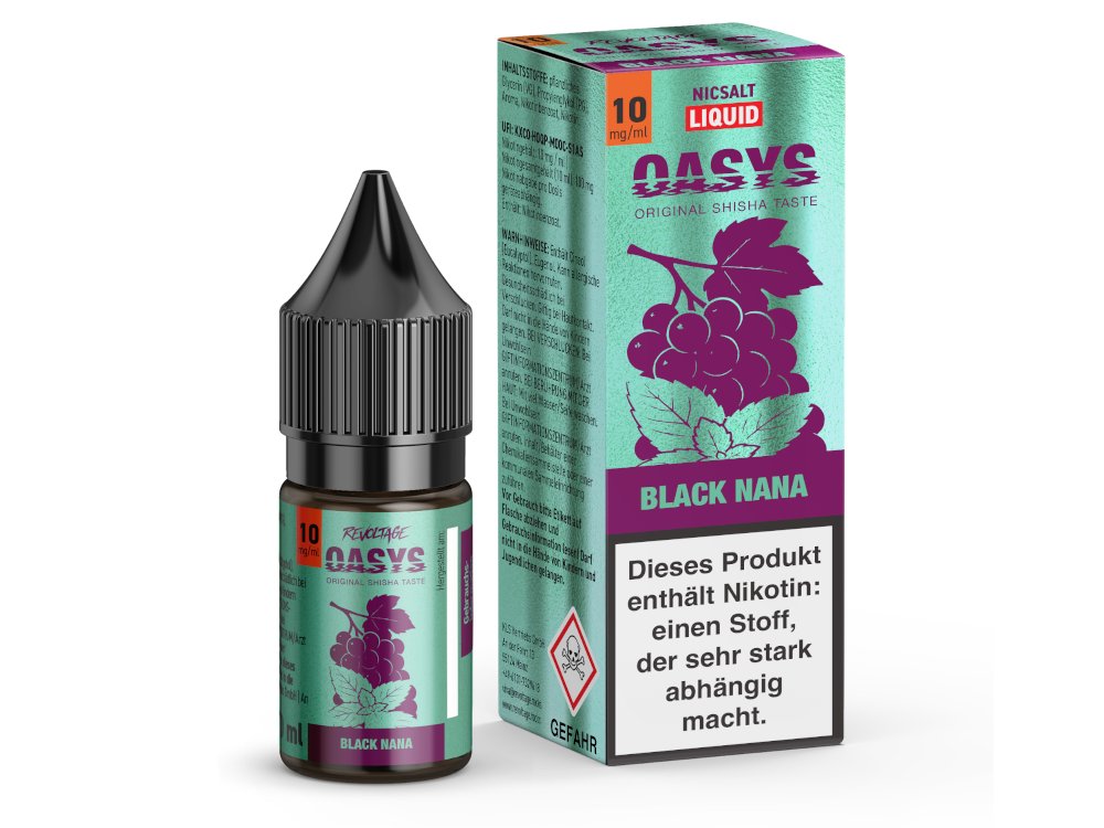 Revoltage OASYS - Hybrid Nikotinsalz Liquid - Black Nana - 10 mg/ml