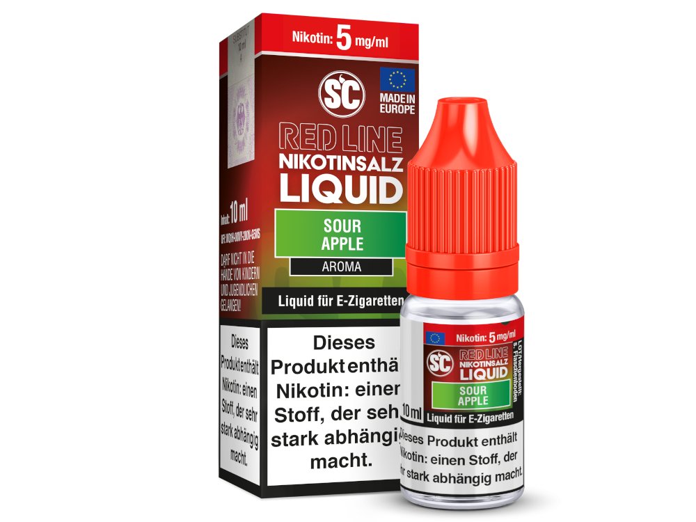 SC - Red Line - Sour Apple - Nikotinsalz Liquid - 5 mg/ml