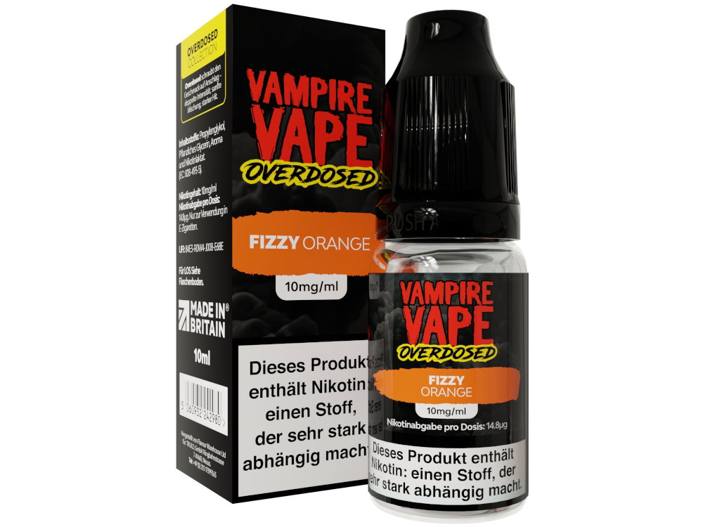 Vampire Vape - Overdosed - Nikotinsalz Liquid - Fizzy Orange - 10 mg/ml