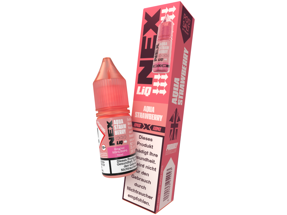 Pod Salt - NexLiq - Nikotinsalz Liquid - Aqua Strawberry - 0 mg/ml