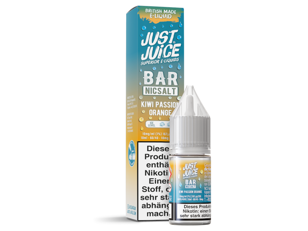 Just Juice - Bar - Nikotinsalz Liquid - Kiwi Passion Orange - 10 mg/ml