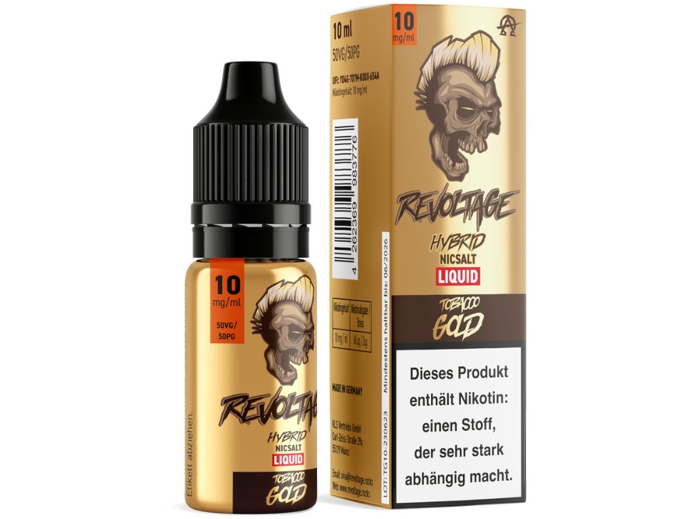 Revoltage - Tobacco Gold - Hybrid Nikotinsalz Liquid - Tobacco Gold - 10 mg/ml