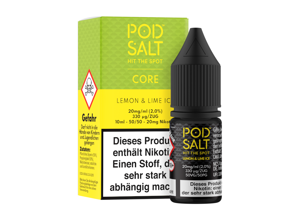 Pod Salt Core - Nikotinsalz Liquid - Lemon & Lime Ice - 20 mg/ml