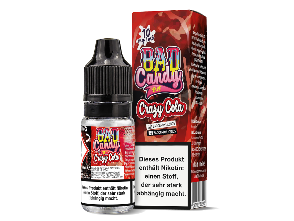 Bad Candy Liquids - Crazy Cola - Nikotinsalz Liquid - 10 mg/ml