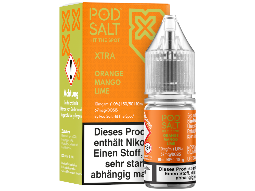 Pod Salt X - Nikotinsalz Liquid - Orange Mango Lime - 10 mg/ml