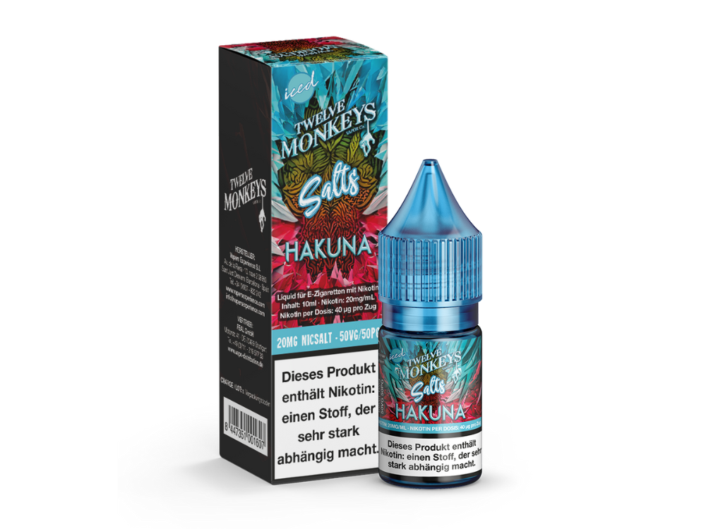 Twelve Monkeys - Iced - Nikotinsalz Liquid - Hakuna - 20 mg/ml