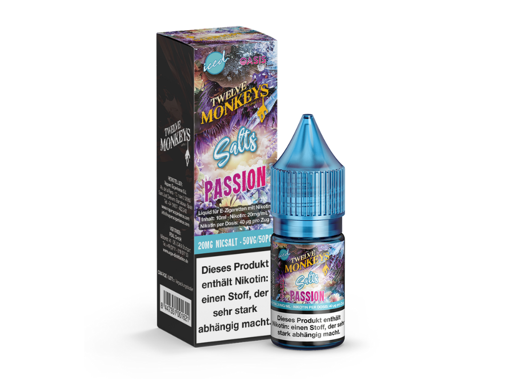 Twelve Monkeys - Iced - Nikotinsalz Liquid - Passion - 20 mg/ml