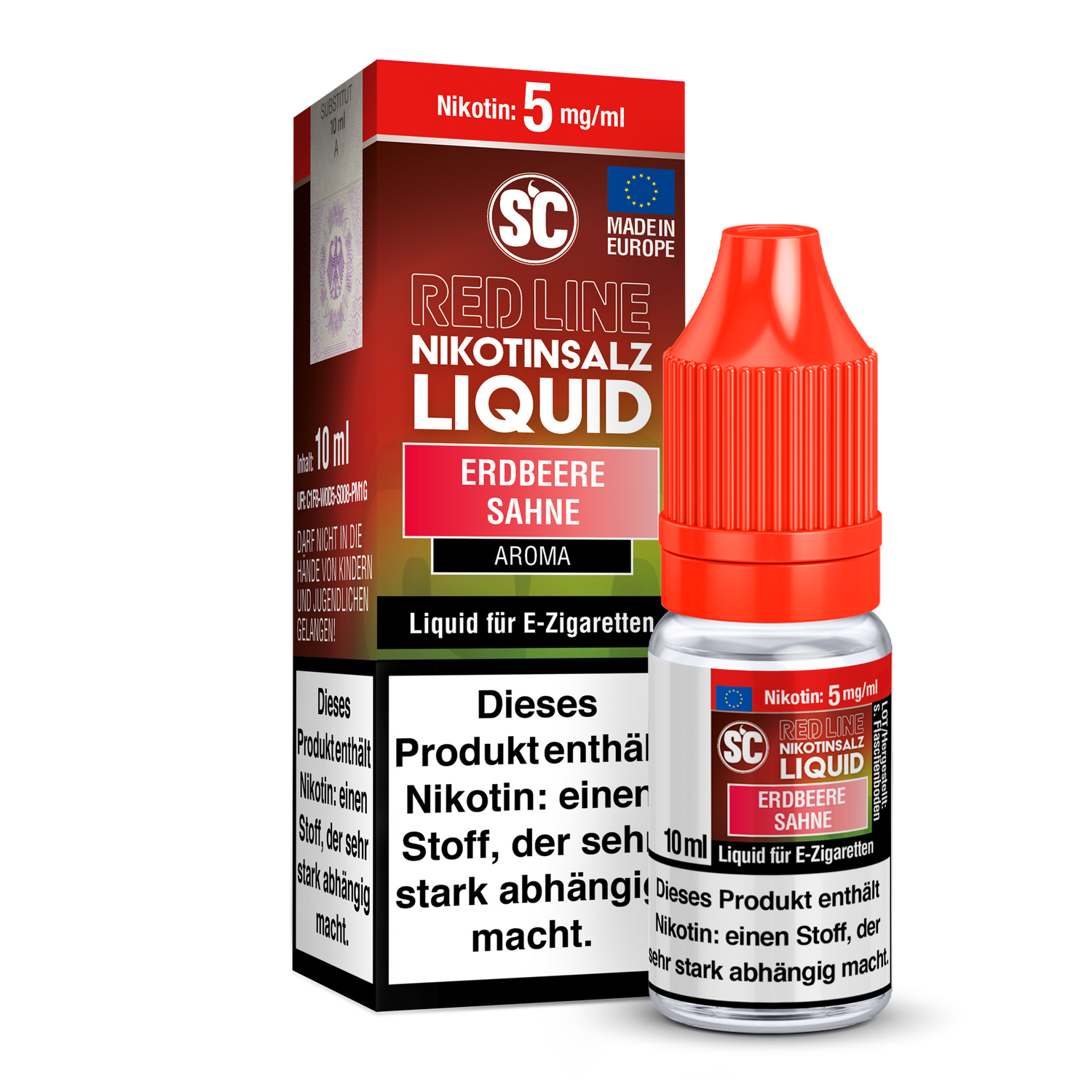 SC - Red Line - Erdbeere Sahne - Nikotinsalz Liquid - 5 mg/ml