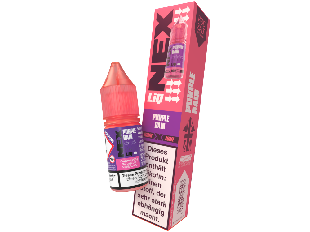 Pod Salt - NexLiq - Nikotinsalz Liquid - Purple Rain - 10 mg/ml