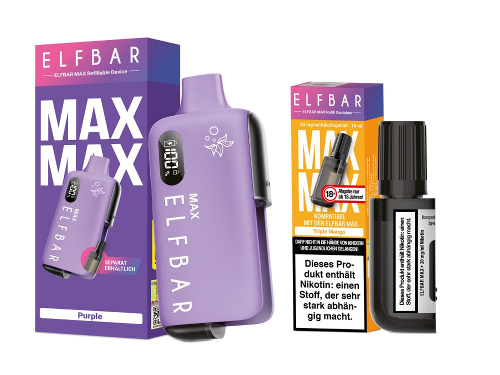 Elfbar Max Set inkl. Liquid Pod - Purple - Triple Mango