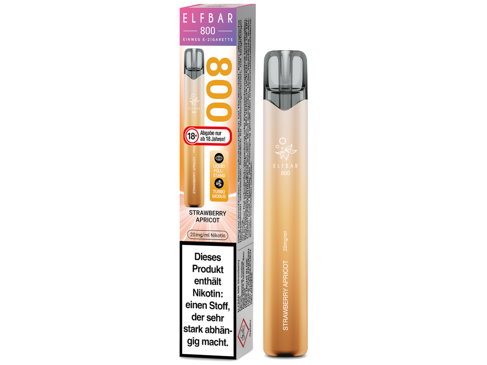 Elfbar 800 Einweg E-Zigarette - Prefilled - Strawberry Apricot - 20 mg/ml