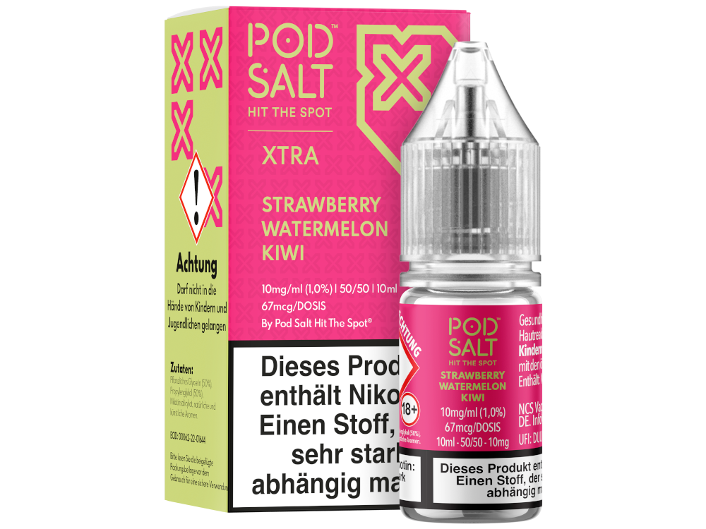 Pod Salt X - Nikotinsalz Liquid - Strawberry Watermelon Kiwi - 10 mg/ml
