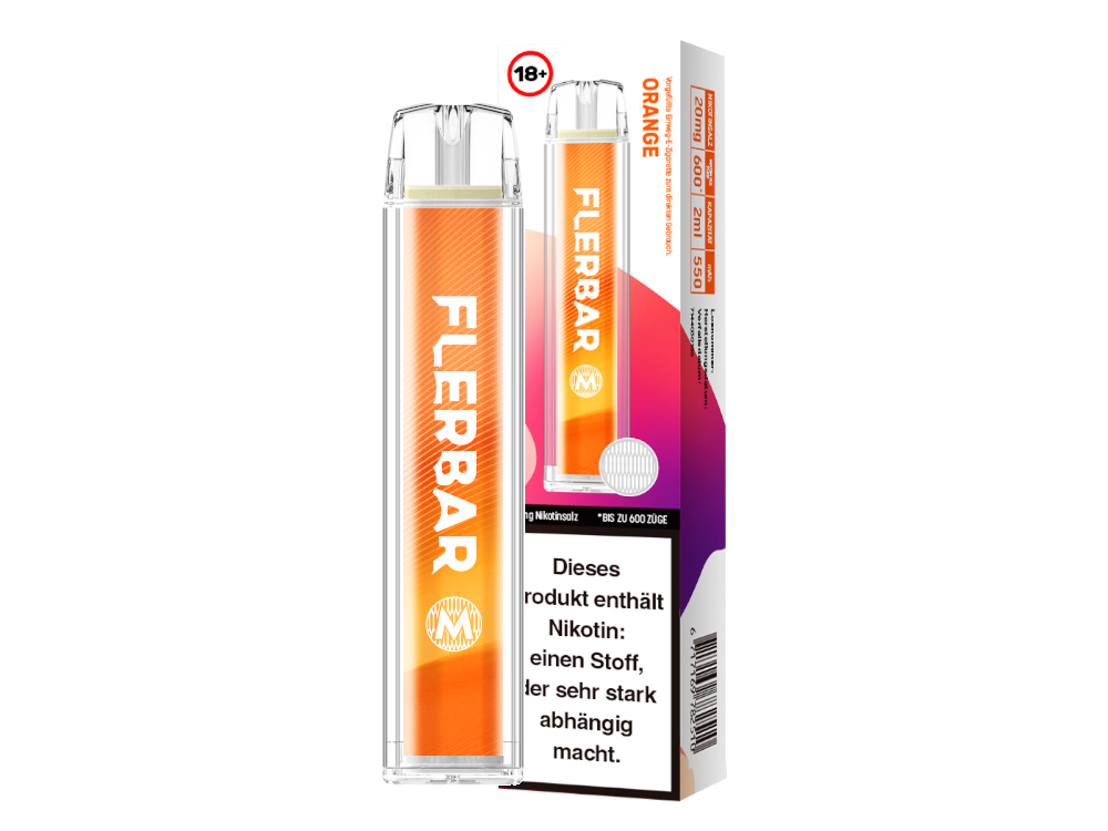 Flerbar - M Einweg E-Zigarette - Prefilled - Orange - 20 mg/ml