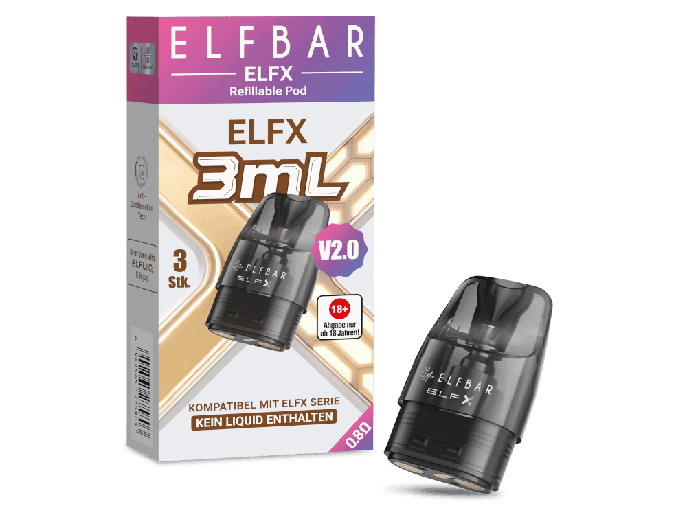 Elfbar - Elfx Pod V2.0 0,8 Ohm 3 ml (3 Stück pro Packung)