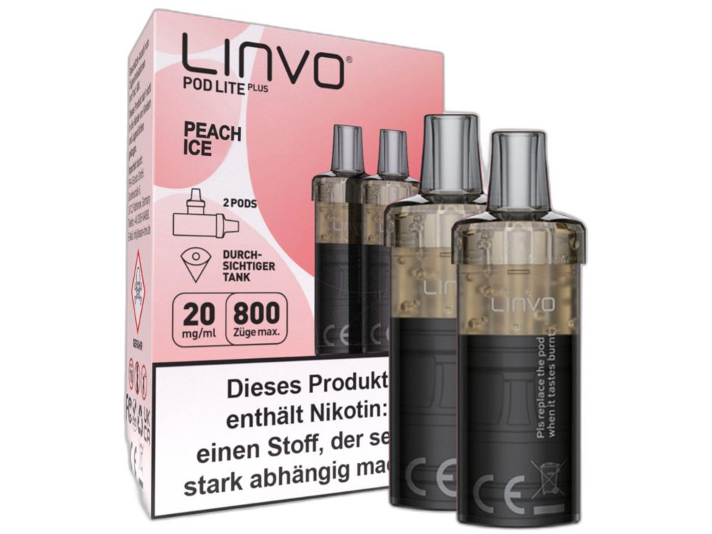 Linvo - Pod Lite Plus Cartridge 20 mg/ml - Prefilled - Peach Ice